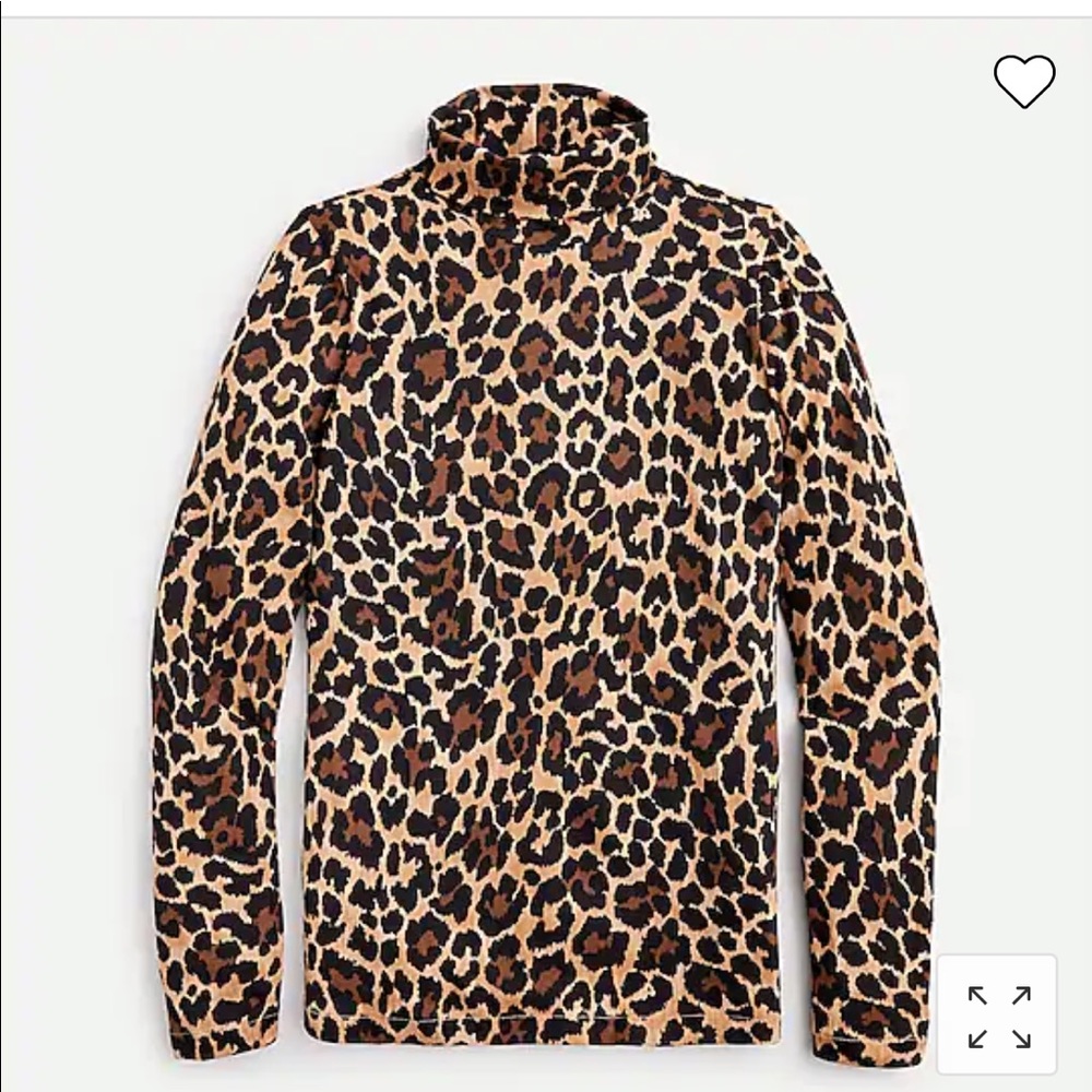 J. Crew Tissue turtleneck in leopard